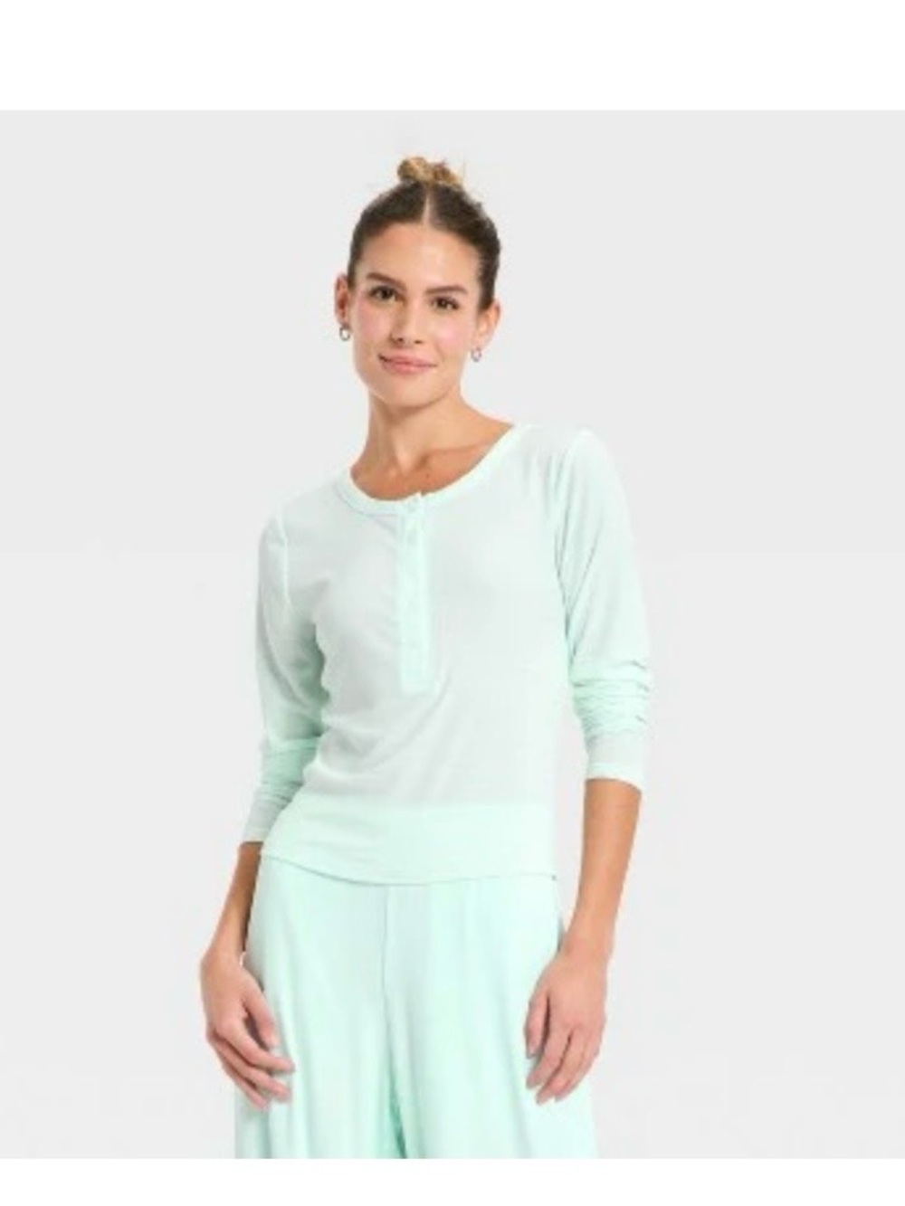 Light Mint Long-Sleeve Henley